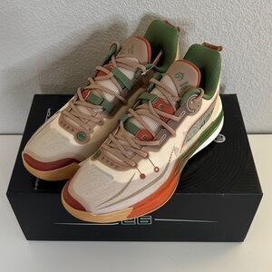 361 Degrees DVD 2 Beige Green Red Lace Up Low Top Basketball Sneakers Size 13